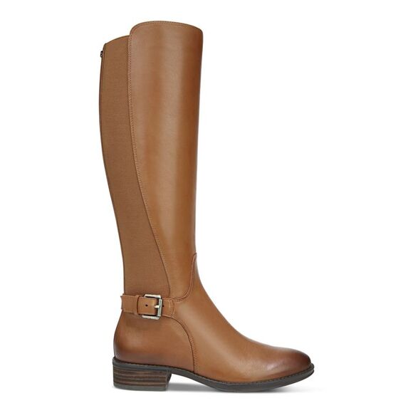 NWT SAM EDELMAN Womens Brown Stretch Paxten Round Toe Leather Riding Boot 9 M - Picture 2 of 5